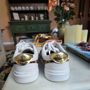 Cole Haan White, Black and Leopard Print Sneakers Size